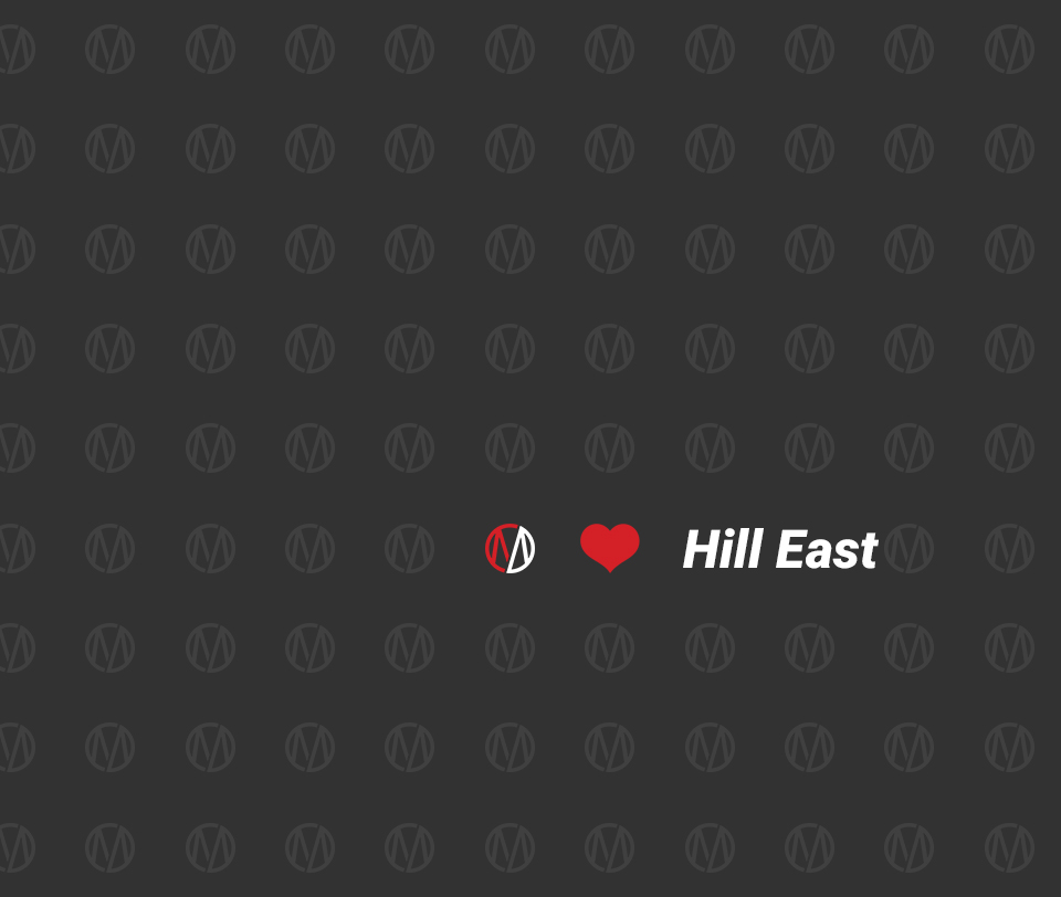 Graphic that depicts the text Metro Motor loves Hill East